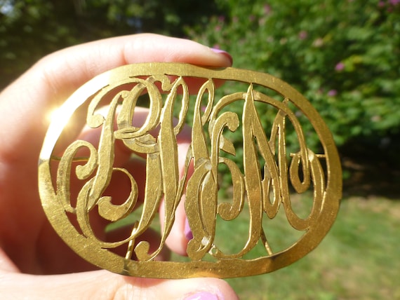 Antique Edwardian Script Design Plaque for Pendan… - image 1