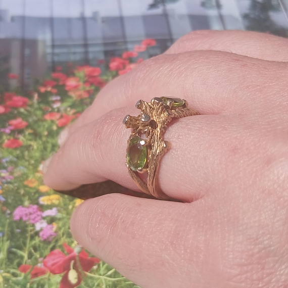 1972 Vintage Brutalist Solid Gold Statement Ring,… - image 2