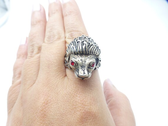 Rare Antique Victorian Sterling Silver Bold Red E… - image 3