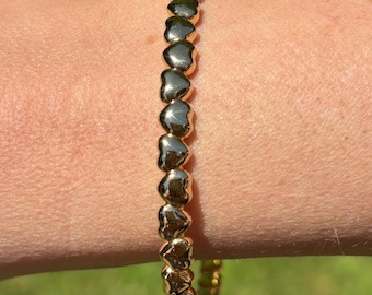 Status Heart Vintage 14k Yellow Gold Bangle Bracelet, Great for Stacking, Amazing Look! Great Gift Idea! So Beautiful! Modern