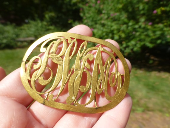 Antique Edwardian Script Design Plaque for Pendan… - image 2