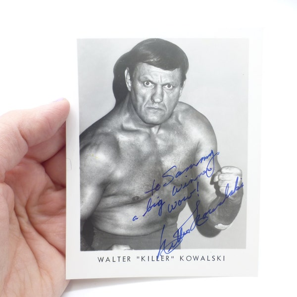 Vintage Signed Wrestler Walter Kowalski Large Photograph, All Original, Great Piece, Unusual Item, Wrestling Legend!