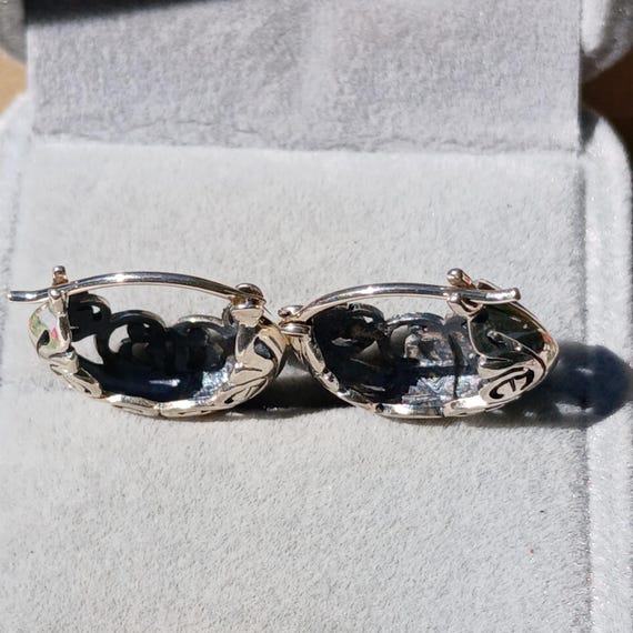 Vintage Handmade Solid Sterling Silver Pierced Ho… - image 4
