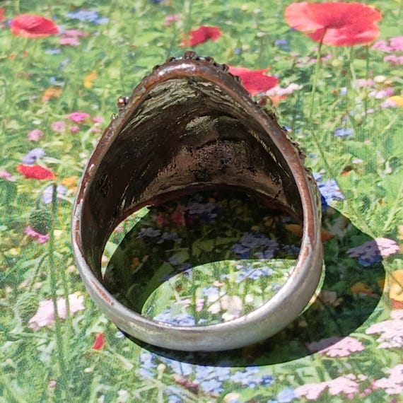 Rare Antique Solid Sterling Native American Bold … - image 7