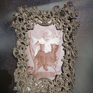 Antique Victorian Framed Child Photograph Wall Hanging, Circa 1890s, Wonderful Early Piece, Gorgeous Look!