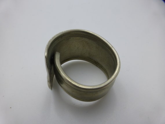 Antique Victorian Nickel Silver Spoon Ring, Circa… - image 3