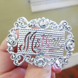 Art Deco Antique Mother Roses Silver Plated Brooch, Circa 1940s, Amazing Unique Pin, Good Condition, Wow! Look!