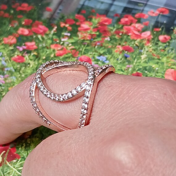 Bold Open Design Unique Gold Over Ring, Size 9, G… - image 5