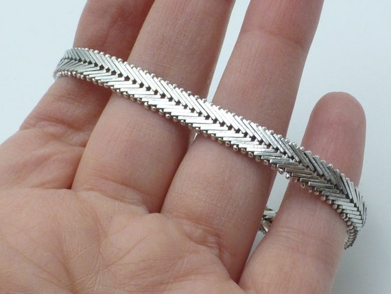 Vintage Reversible Solid Sterling Silver Bracelet… - image 4