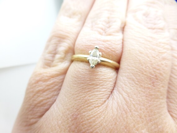 Antique Solid 14k Genuine Diamond Engagement Ring… - image 4