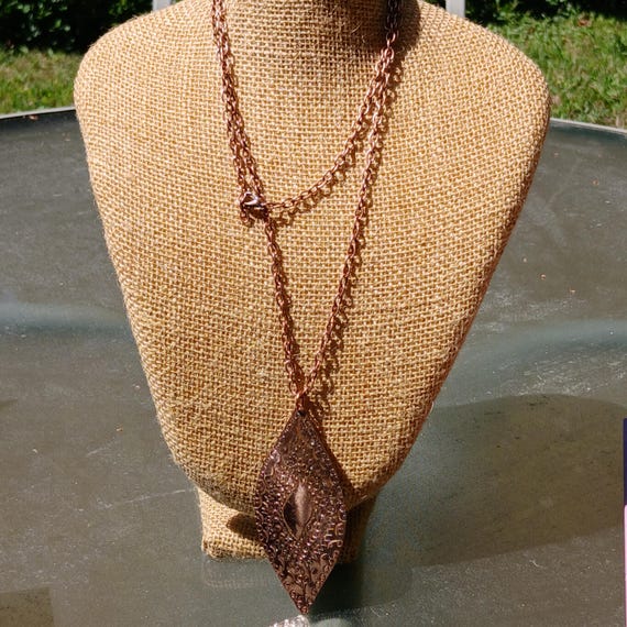 Antique Unique Solid Copper Handmade Artisan Pend… - image 3