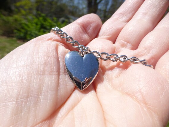 Antique Art Deco Heart Charm Sweetheart Bracelet,… - image 1