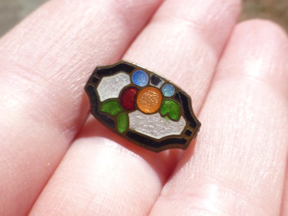 Rare Antique Enamel Victorian Brooch, Unusual Antique Brooch, 1890s, Unusual Enamel Piece, Wow!