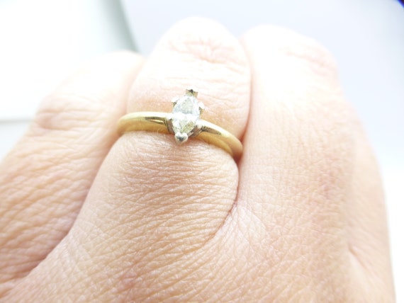 Antique Solid 14k Genuine Diamond Engagement Ring… - image 3