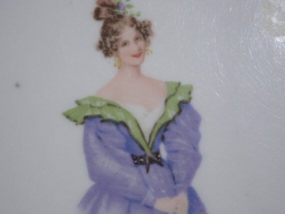 Antique Victorian Porcelain Lady Dresser Tray, Ci… - image 3