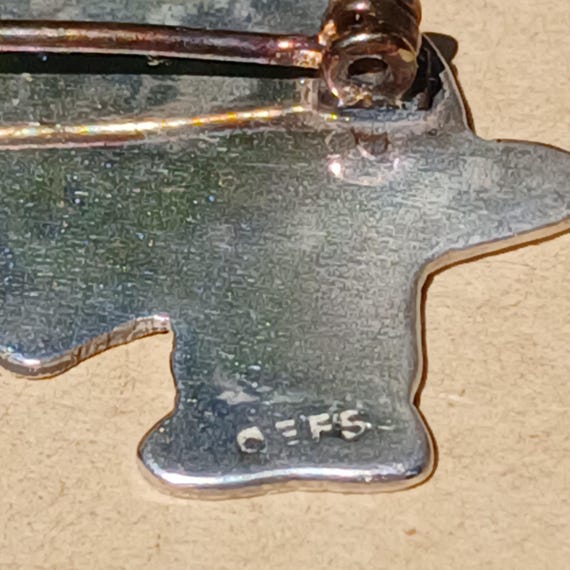 Vintage Solid Sterling Silver Children Brooch, Un… - image 4