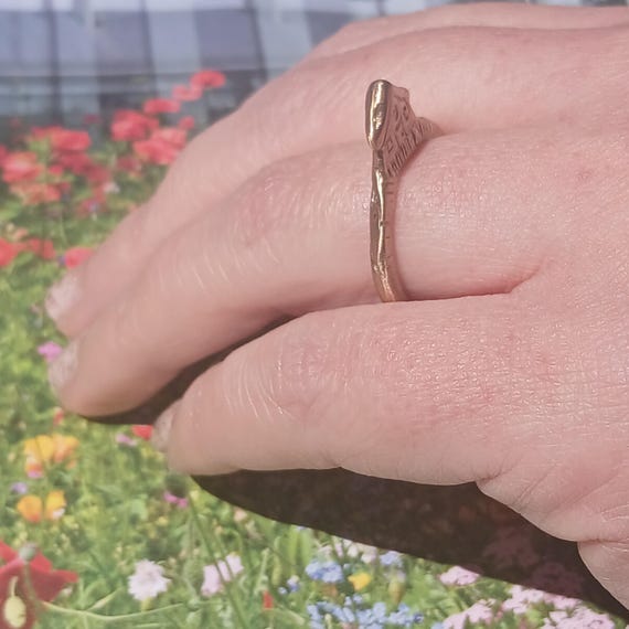 Bold Handmade Bronze House Statement Ring, Size 6… - image 6