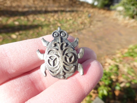 Antique Art Deco Bug Pewter Insect Brooch, Circa … - image 1