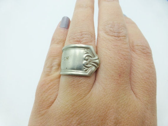 Antique Victorian Nickel Silver Spoon Ring, Circa… - image 1