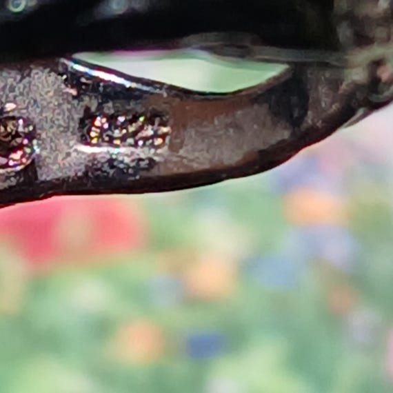 Vintage Oxidized Solid Sterling Silver Created Op… - image 8