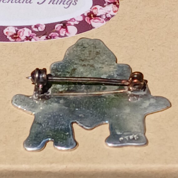 Vintage Solid Sterling Silver Children Brooch, Un… - image 3