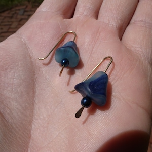 Vintage Art Glass Artisan Unique Earrings, Pierced Ears, Circa 1980s, Wow! Good Condition, Must See!