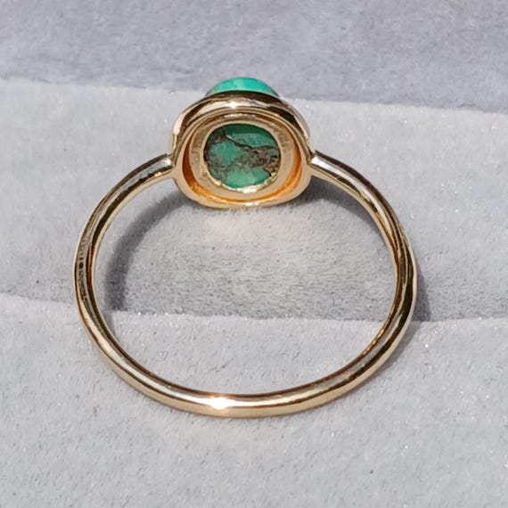 Vintage Green Turquoise Solid Sterling Silver Gol… - image 4
