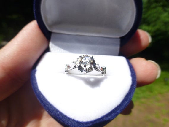 Antique Edwardian 18K Solid White Gold Genuine .40 Carat - Etsy