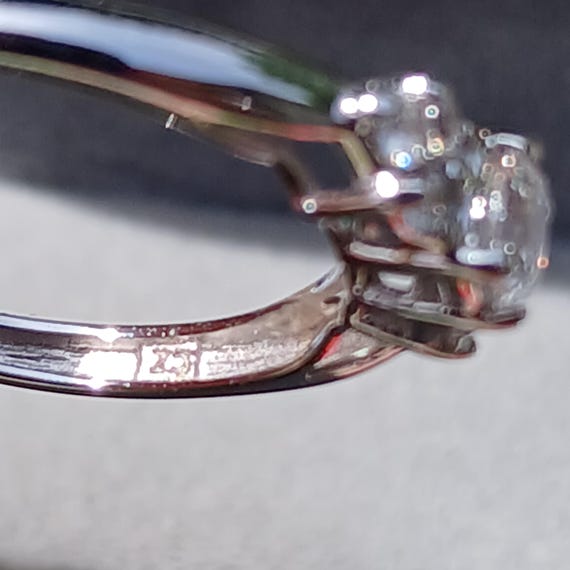 Vintage Solid 10k White Gold Multiple Stone Ring,… - image 5