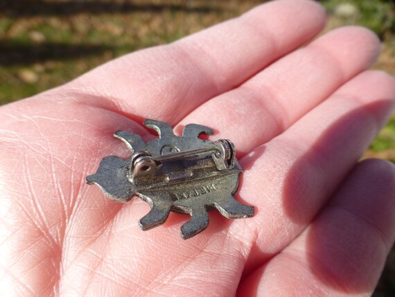 Antique Art Deco Bug Pewter Insect Brooch, Circa … - image 2