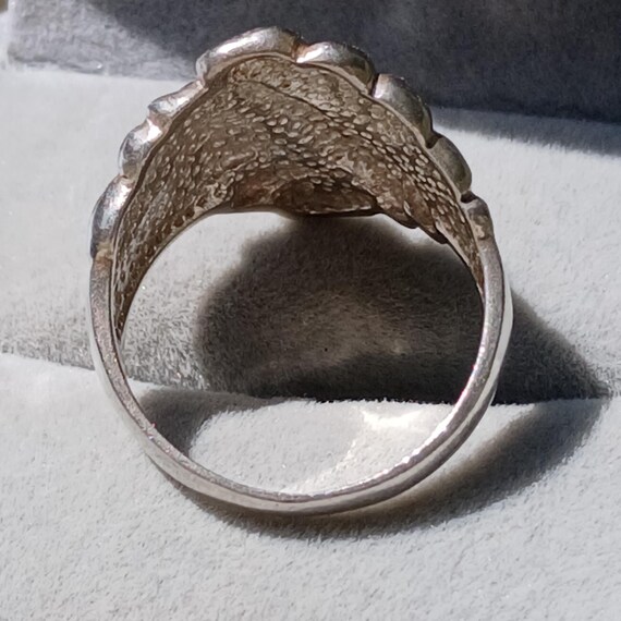 Vintage Leaf Pattern Solid Sterling Silver Bold P… - image 6