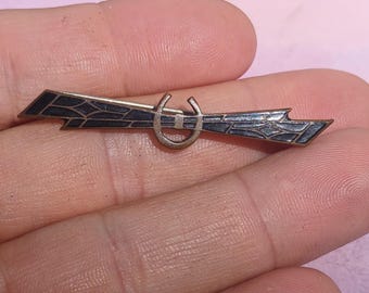 Antyczna wiktoriańska broszka w kształcie podkowy z emalii, niezwykły przedmiot vintage, unikalny design, ładna, wow