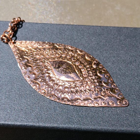 Antique Unique Solid Copper Handmade Artisan Pend… - image 2