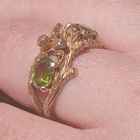 1972 Vintage Brutalist Solid Gold Statement Ring,… - image 1