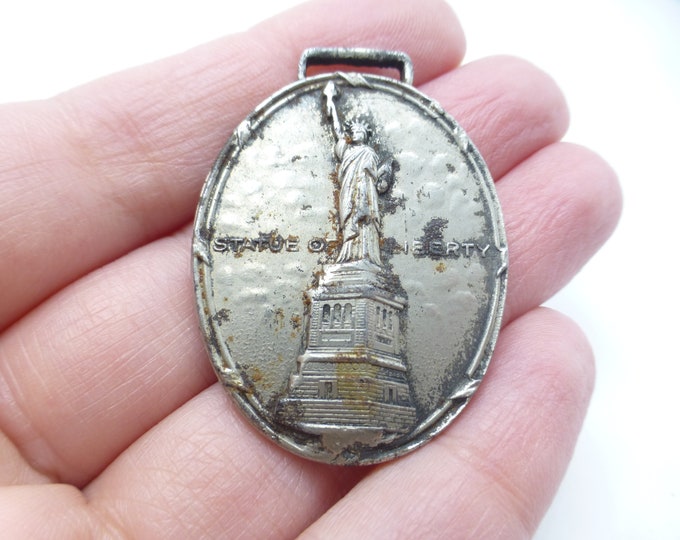 Rare Art Deco Statue of Liberty Fob Pendant Silver Plated so Etsy