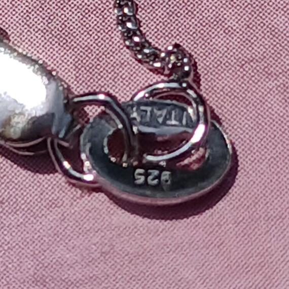 Vintage Genuine Ruby Solid Sterling Silver Heart … - image 6