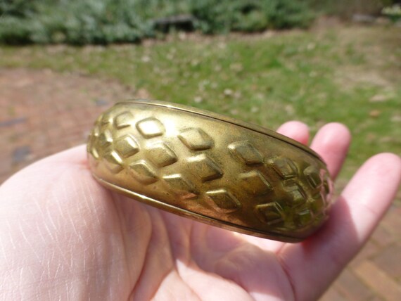 Vintage Bold Wide Bronze Artisan Bangle Bracelet,… - image 3