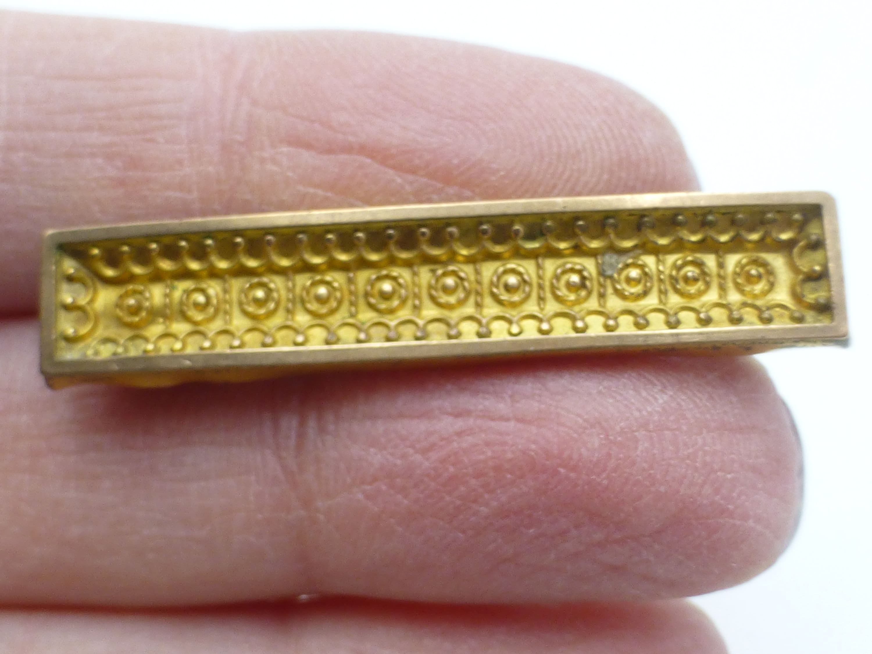 Antique Victorian Etruscan Square Rolled Gold Brooch Pin – Klondike