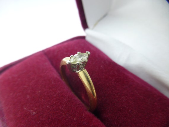 Antique Solid 14k Genuine Diamond Engagement Ring… - image 6