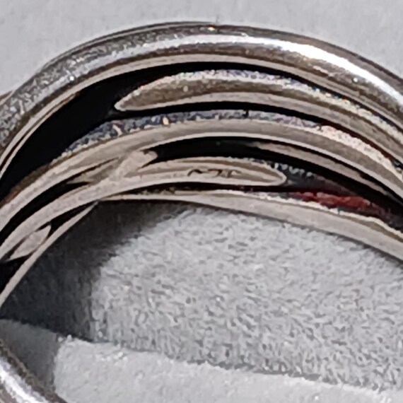 Heavy Artisan Bold Solid Sterling Silver Ring, Si… - image 5