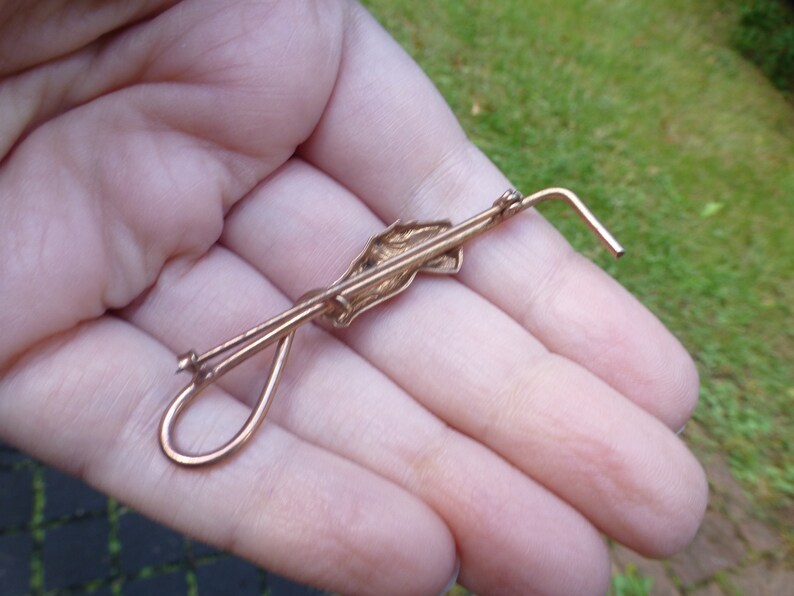 Circa 1930s Unique Antique Art Deco Horse Rose Gold Filled Brooch Wow! Unusual Design Gorgeous Brooch