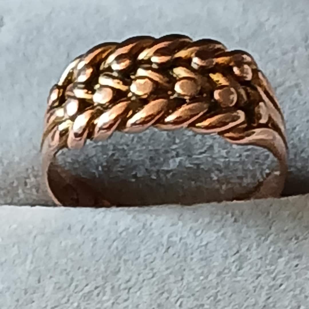 Rare Love Knot Victorian Solid Rose Gold Antique Victorian Band