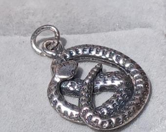 RARE Antique Victorian Solid Sterling Silver Snake Pendant, Circa 1900s Unique Piece, Snake, Wow! Unique! Eternal Love
