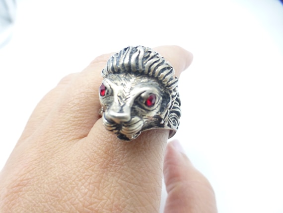 Rare Antique Victorian Sterling Silver Bold Red E… - image 2