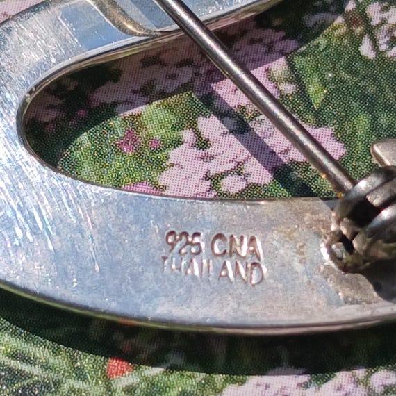 Art Deco "S" Solid Sterling Silver Initial Brooch… - image 5