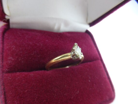Antique Solid 14k Genuine Diamond Engagement Ring… - image 5