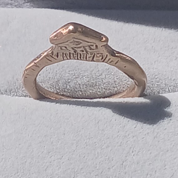 Bold Handmade Bronze House Statement Ring, Size 6… - image 3