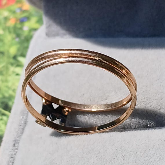 Vintage "M" Initial 1970s Solid 10k Yellow Gold R… - image 7