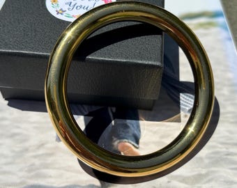 WIDE Vintage 14k Yellow Gold Bangle Bracelet, Great for Stacking, Amazing Look! Great Gift Idea! So Beautiful! Modern