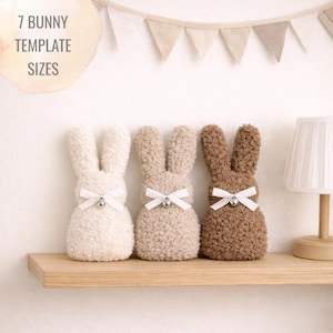 Stoffen paashazen - 7 maten - digitaal pdf-naaipatroon